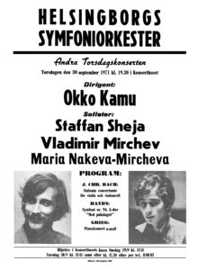 Helsingborgs Symfoniorkester - 30 Septiembre 1971