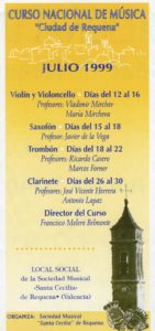 Curso Nacional de Música - Requena 1999