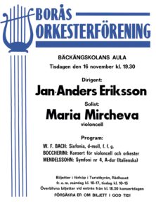 Boras Orkesterförening - 16 Noviembre 1982