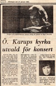 Ö. Karups kyrka urvald för konsert