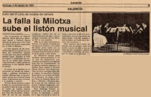 La falla la Milotxa sube el listón musical